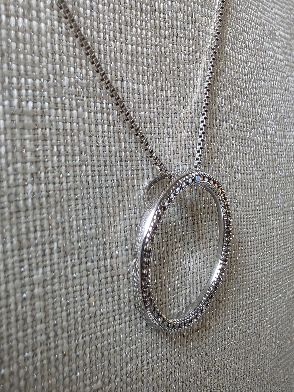 925 sterling silver pave eternity circle pendant 18" necklace - Picture 10 of 16